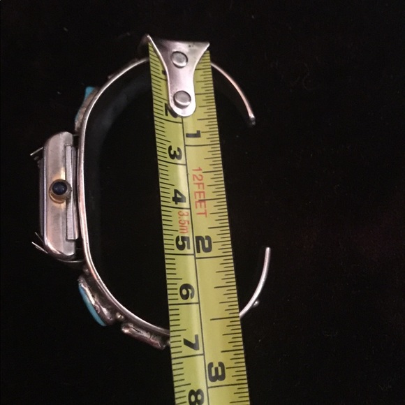 Sterling silver and turquoise watch cuff - Picture 5 of 9